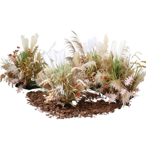 Autumn camping atmosphere landscaping simulation flower art scene shop entrance check-in courtyard flowers and reeds soft installation scenery