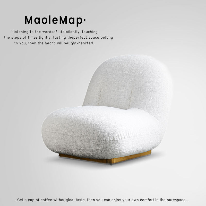 Light luxury designer Single-person sofa chair Sydney chair in red casual lamb wool white single chair tiger chair