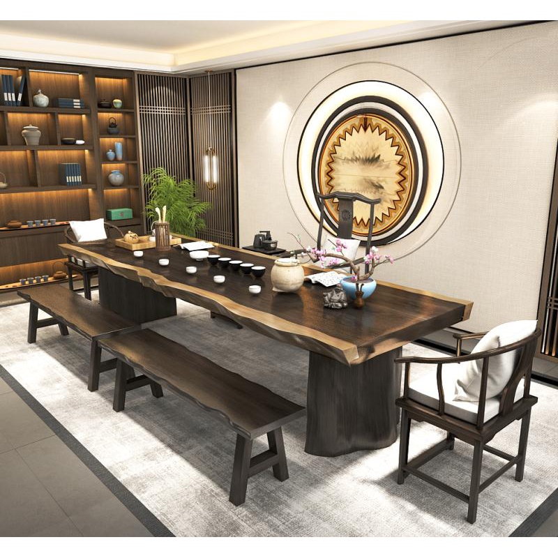High-end Customized Tea Table Solid Wood Tea Table 1 m 8 New Chinese Kung Fu Tea Modern Minima Tea Table And Chairs Combined Original