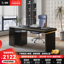Italian Minimalist Desk Brief Modern Bookroom Home Writing Desk Black Light Lavish Rockboard Bedroom Computer Desk