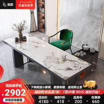 New Chinese Rockboard Tea Table Zen of modern minimalist tea desk Desk Tea Set set with light and luxurious office tea table