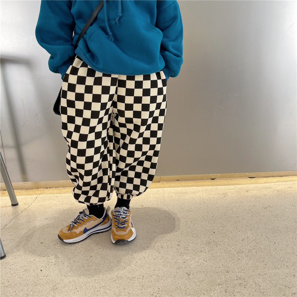 Girl plus trousers winter gas board casual sweater pants girl baby thicker plate beam foot pants