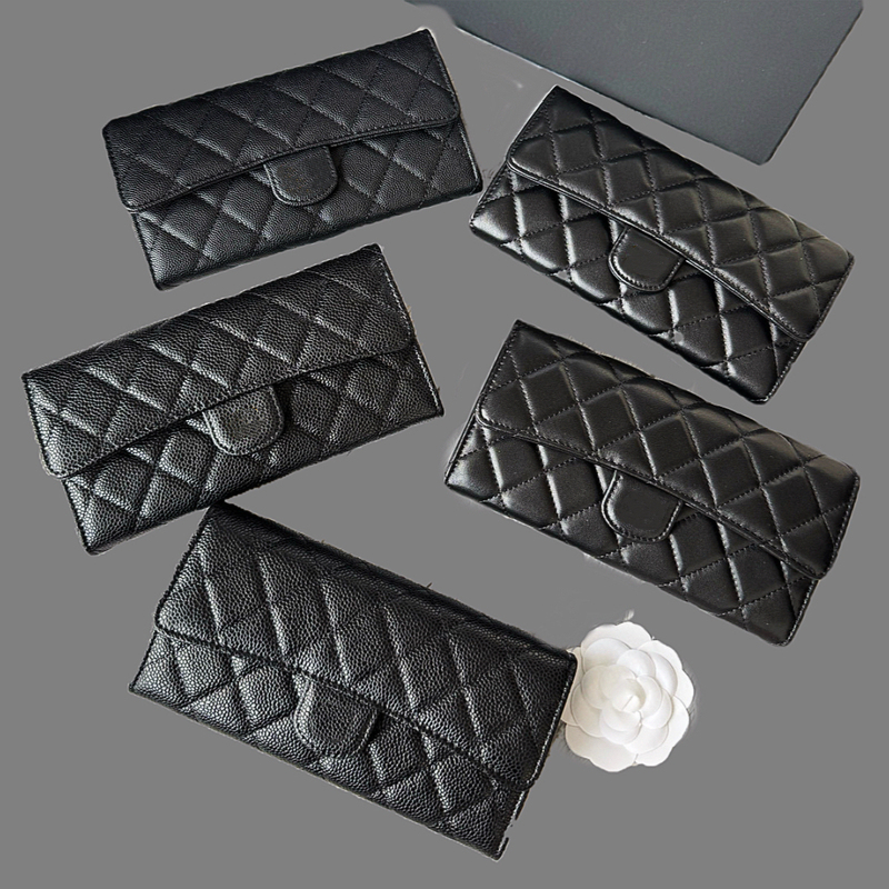 Mia Long Wallet, Quilted Sheepskin Wallet, Caviar Grain Cowhide Card Holder, Coin Purse, Large Capacity Wallet Mia Long Wallet, Quilted Sheepskin Wallet, Caviar Grain Cowhide Card Holder, Coin Purse, Large Capacity Wallet