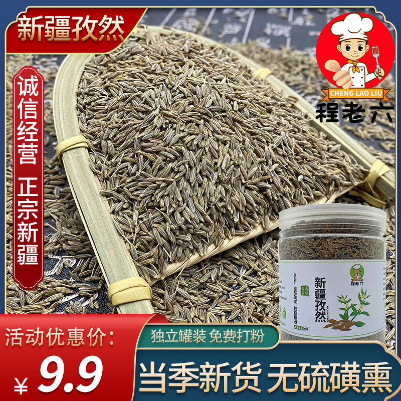 Xinjiang cumin barbecue dipping seasoning cumin half-granule medium and fine powder barbecue fish spice 200g bottle