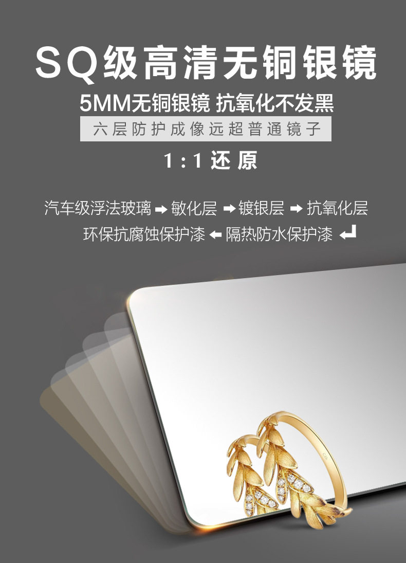 товар из китая bolen壁挂墙全身镜子定制led带灯异形服装店试衣间装饰智能