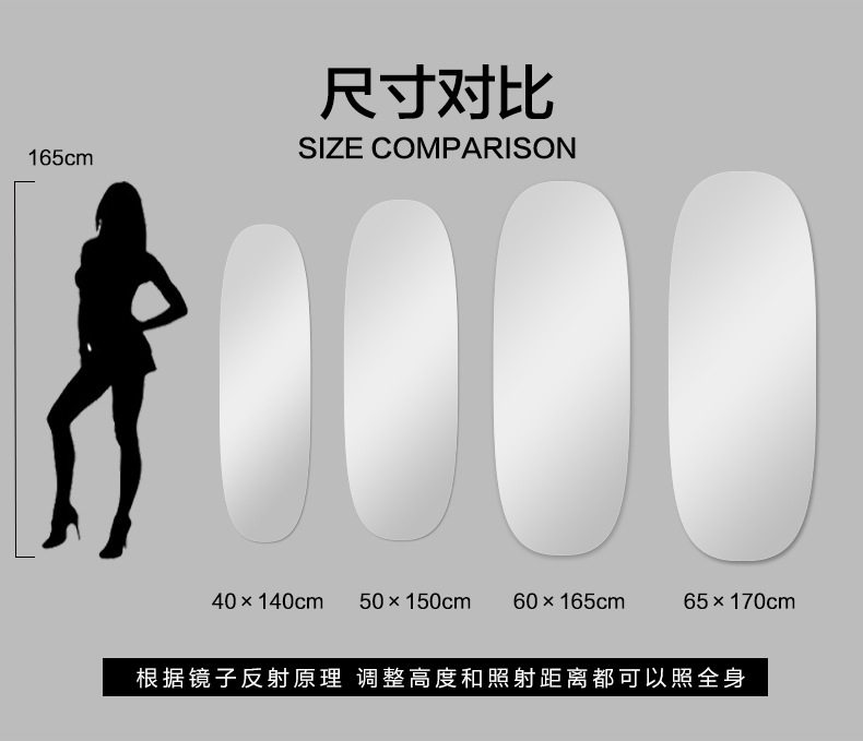 товар из китая bolen壁挂墙全身镜子定制led带灯异形服装店试衣间装饰智能