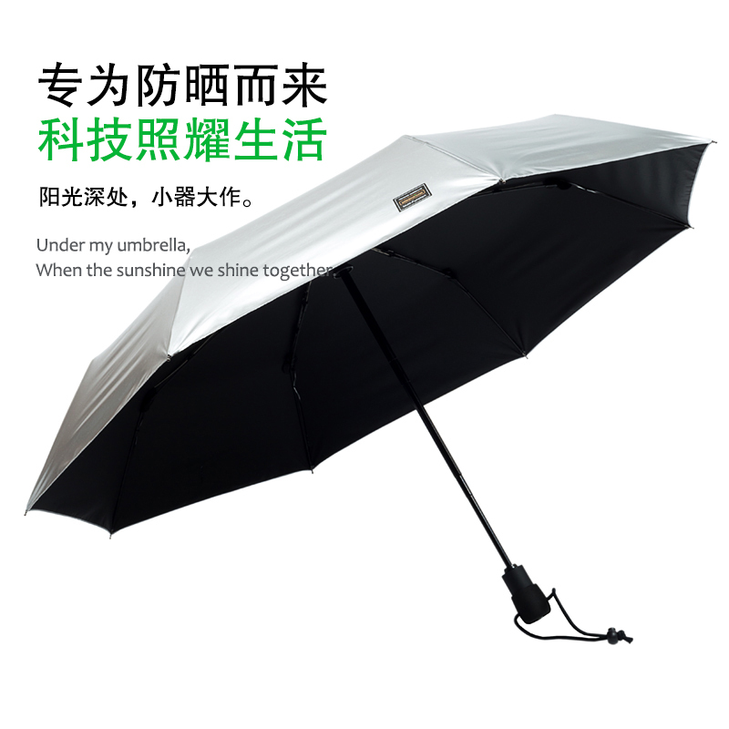 British Outdoor Lightweight Sun Protection Foldable Automatic Quick-Drying Storm Umbrella, Anti-Uv, Dual-Use for Sun and Rain, for Men and Women