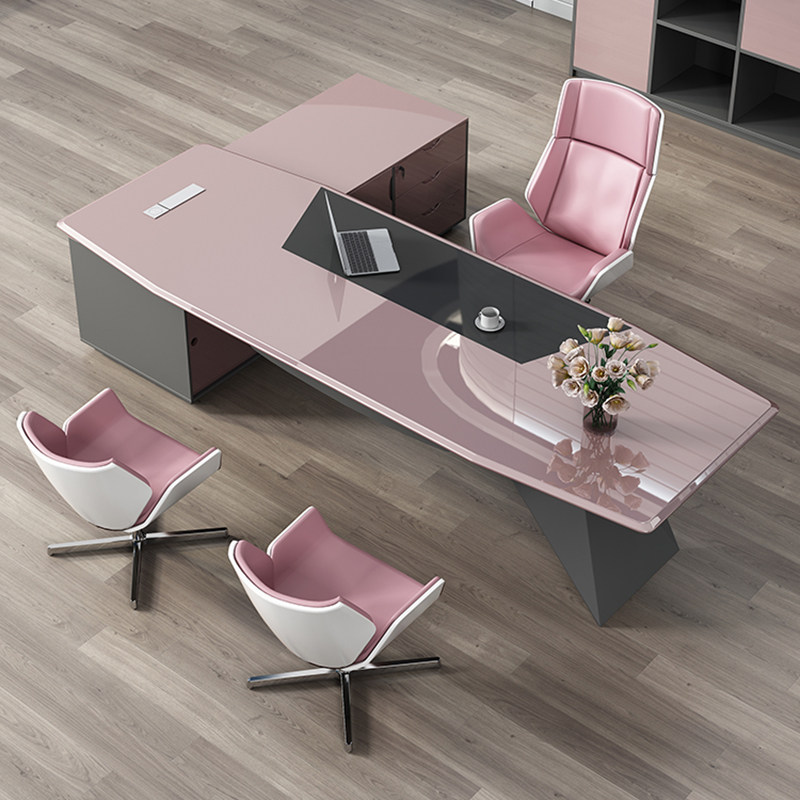 Boss Desk New Fashion Brief Lady President Table Manager Desk Portfolio Roast Lacquer Big Bandai Boss Table