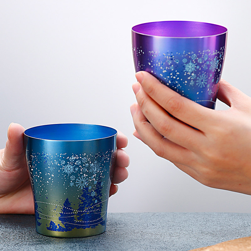 日本产 Horie 堀江 纯钛 双层雪花情侣对杯 水杯 250mL*2只装 ￥537.17 天猫￥1098