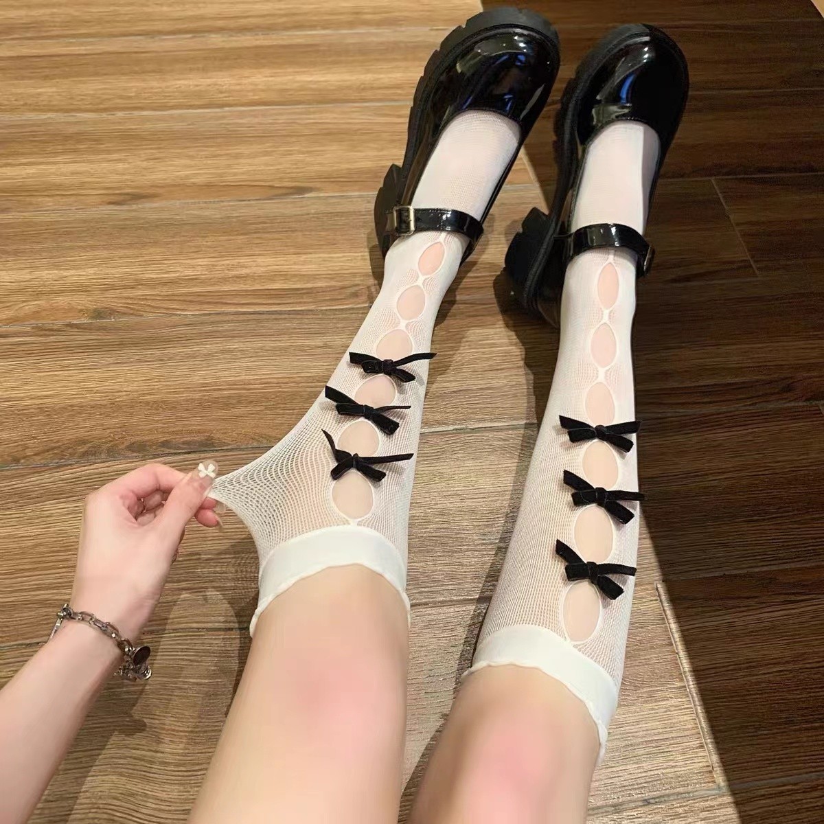 Socks Spring Autumn Summer Thin women Tidal Nets Red roleta Midbarrel Socks Outside Wearing Jk Calf Socks Cute Day Ensemble