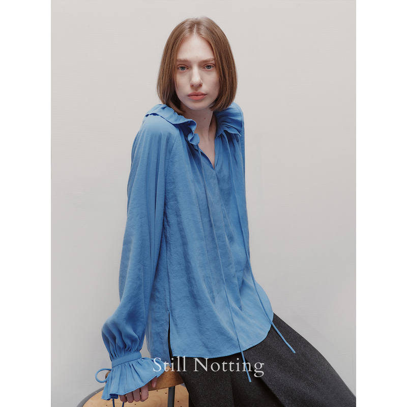 Still Notting |   Modal Blend Cloud-Soft Touch Doll Collar Tie-Up Shirt