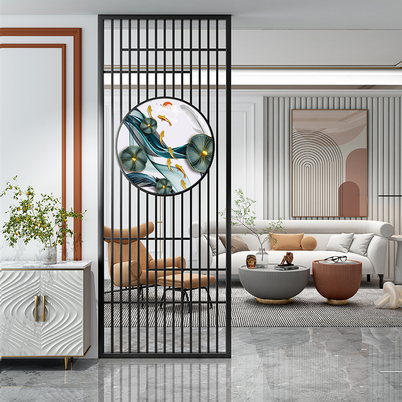 Nordic Iron Art Net Red Tape Drawing Screen Living Room Entrance Door Xuan Guan Decorative Wash Terrace Modern Brief About Half Cut Partition Wall