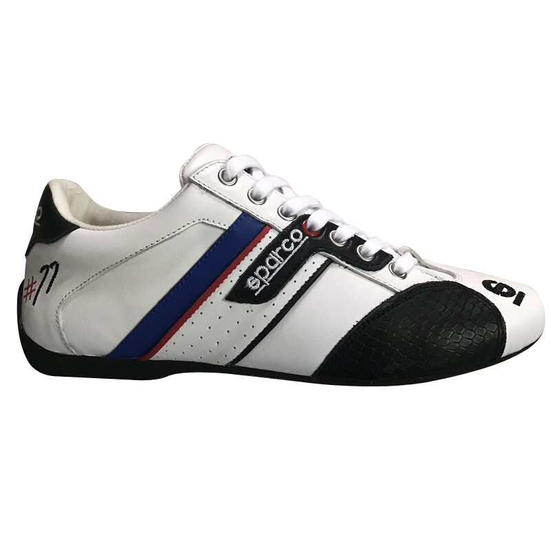 Full leather SPARCO racing summer car low-top leisure sports riding kart motorcycle motorcycle small white shoes for men and women