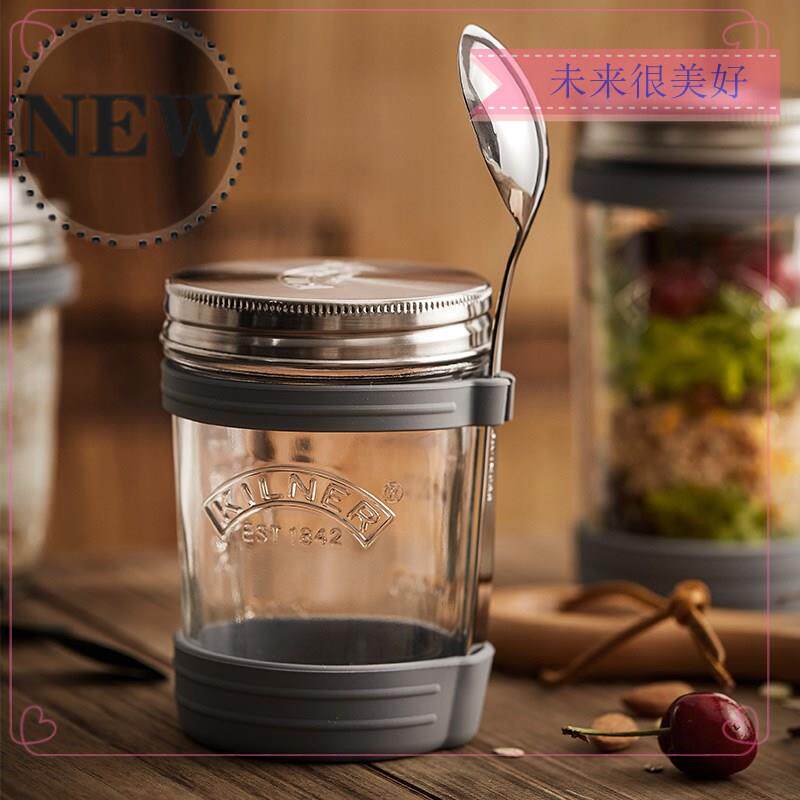 New British kilner sealed jar glass food breakfast cup salad overnight oatmeal mason jar with lid