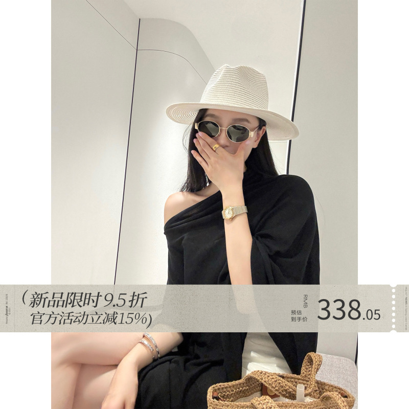 Zhoumiao Extra Large Black Label Lyocell Mulberry Silk Luxurious Cape for Women, Asymmetrical Knitted Shawl