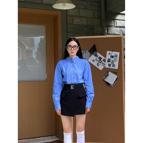 Трехмерная осенняя рубашка, дизайнерский лонгслив, с вышивкой, тренд сезона