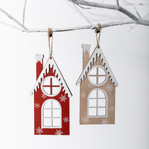 Honghan wooden christmas house pendant girl red white christmas decoration christmas tree pendant pendant