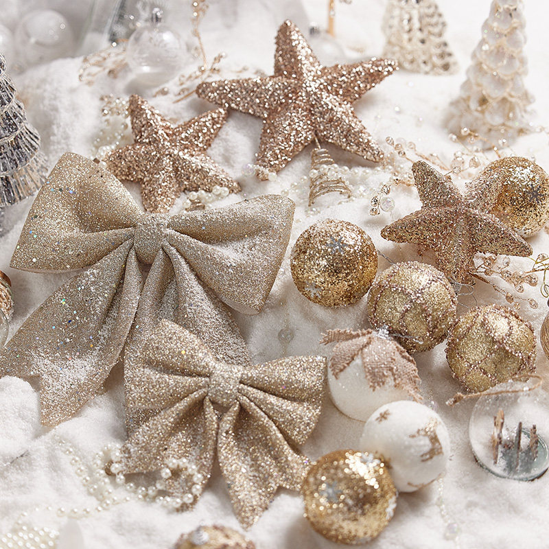 Christmas Balls Hanging Accessories Christmas Tree Decorations Pentagram Tree Top Star Gift Bags Luminous Christmas Scene Arrangement Hanging Accessories