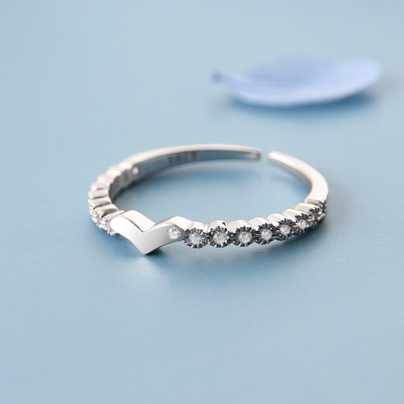 S925 sterling silver love ring female niche design exquisite light luxury opening adjustable fashion personality ring index finger