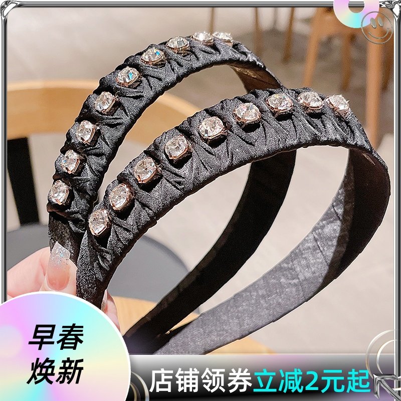 Headband net red Korean headband woman wide-brimmed pressed black non-slip anti-fall out explosive hair bundle hairpin hair band