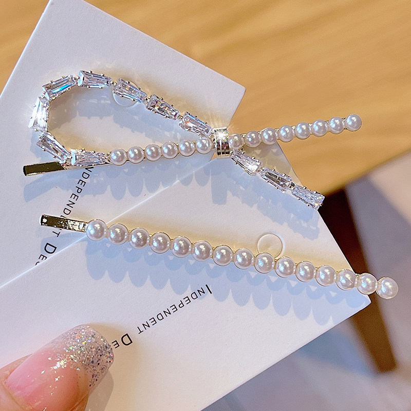 Side clip female South Korean side Hair Clip with small Fragrant Wind Pearl Hair Clip Water Drill Hairpin Hairpin Hairspoon Hairpin Hairpin Hairpin Hairpin Hairpin Hairpin Hairpin