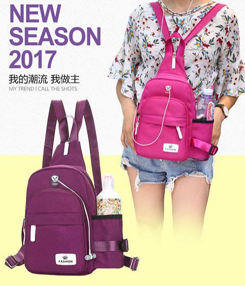 New Korean version Dual-purpose travel Mini Double shoulder bag Chest Bag Women Casual Nylon Tourist Skew Satchel Bag Kettle Bag