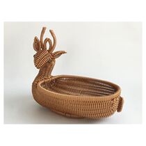 Fruit basket fruit plate imitation Rattan woven basket creative handmade living room coffee table placement fruit basket snacks snack snack storage basket