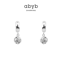 ABYBCHARMING disco flash diamond circle small earrings short ear buckle Joker tide cold wind earring women