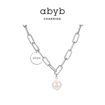 ABYBCHARMING Baroque pearl necklace female niche design sense light luxury illusory choker necklace female summer