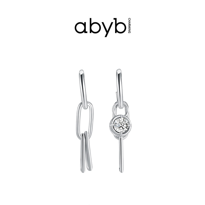 abyb charming earrings women's simple and exquisite asymmetric earrings orange soda premium earrings detachable