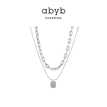 ABYBCHARMING necklace female ins hip hop light luxury niche love letter simple temperament double neck chain choker
