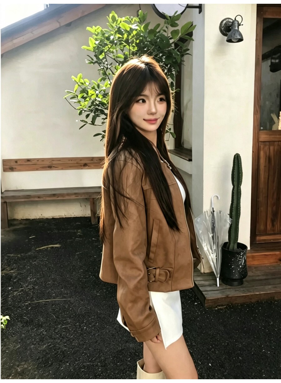 재킷 2026 새로운 올해 인기 폭발 여성 고급 센스 천 골드 재킷 고대 조기 커피 색상 쇼트 스타일 루즈핏 맨위 상세 이미지 11