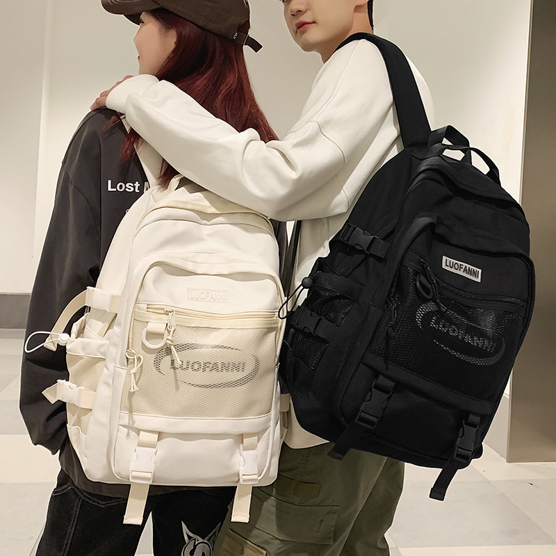 Backpack men's ins tide cool Korean version fashion large-capacity computer backpack junior high school students high school college students schoolbag women