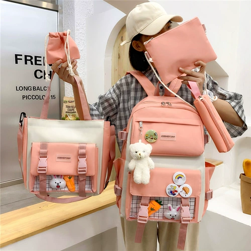 Ранец, свежая милая сумка через плечо, вместительный и большой рюкзак, для средней школы