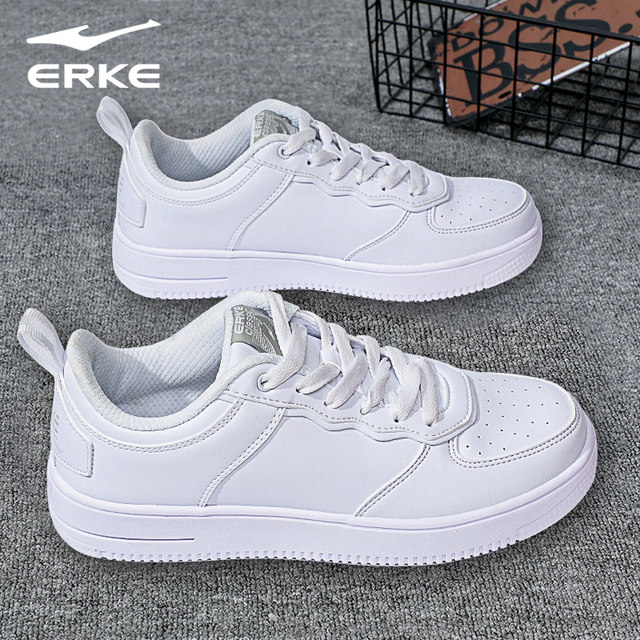 Hongxing Erke ເກີບສີຂາວຜູ້ຊາຍເກີບເກີບ sneakers ຕ່ໍາຕ່ໍາ Red Star flagship ຫນັງນ້ໍາກິລາເກີບນັກຮຽນເກີບບາດເຈັບແລະ