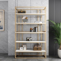 Light luxury floor-standing bookshelf wrought iron storage rack living room multi-layer display rack storage rack simple office internet celebrity book