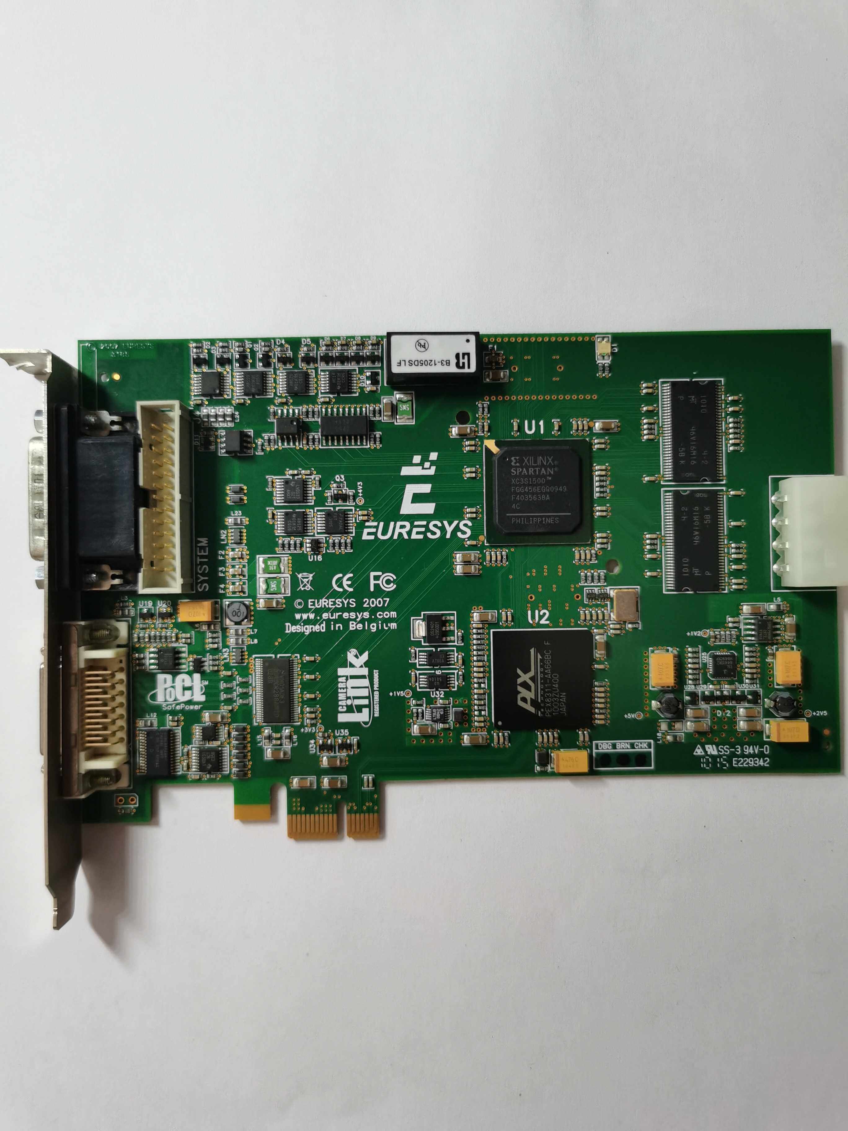 EURESYS 2007 Domino Symphony Pcle X1 image capture card physical map spot