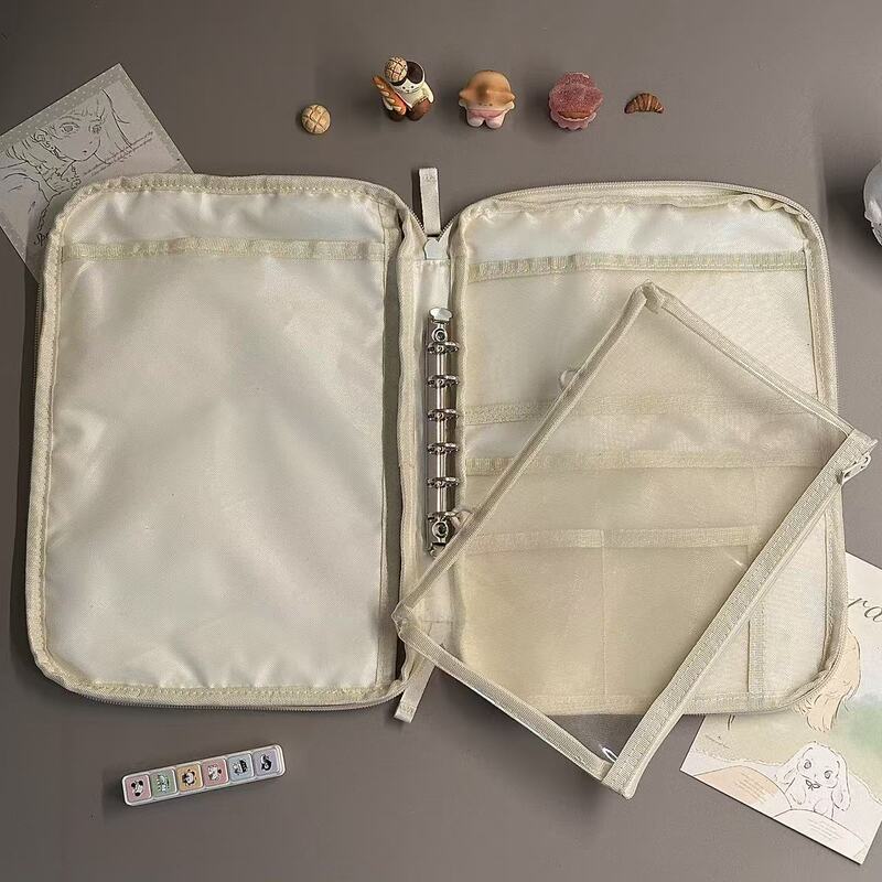 Xiaohongshu's Popular Large A5 Wide Version Portable Reading Bag, Creative Loose-Leaf Stationery Bag, Two-In-One Portable Multi-Function
