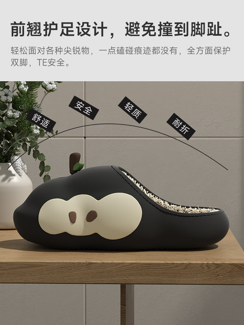 Buy One Get One Free Couple's Waterproof Cotton Slippers for Home Use, a Pair for Women, Winter Fleece-Lined, Warm, Non-Slip, Suitable for Indoor and Outdoor Wear, Soft Sole