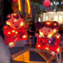  (Spring Festival decoration)Fuwa hanging pendant Men and women Fuwa baby Spring couplet lantern pendant God of Wealth pendant New Year decoration