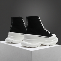 Mckun Pails Cloth Shoes Woman 2021 Spring Autumn New Heightening Small White Shoes Thick Bottom Short Boots Casual High Help Boots Tide