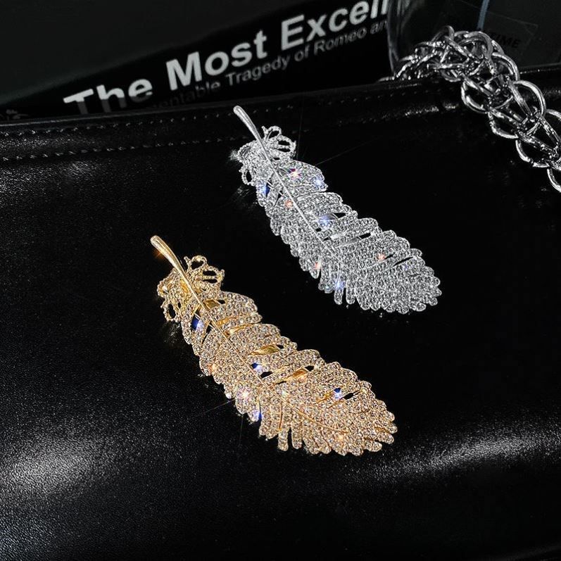Scissors Feather hair Card Water Diamond Pearl Star The same clip Clip Female inlaid Han Chinese Side Side clip Cracked Sub