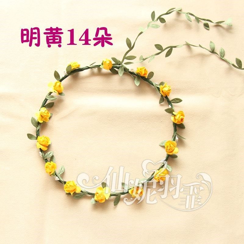 Net red photo flower ring Mori department small frescoed little fairy head decorated with bridesmaid's sister group hair accessories to the head of the holiday circle