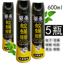 5 bottles of insecticide household aerosol Indoor odorless non-toxic flies Mosquitoes Ants fleas Cockroaches medicine spray