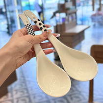 The proprietress’s own money #ins style ceramic large spoon household high-looking two-curved spoon public porridge and soup spoon