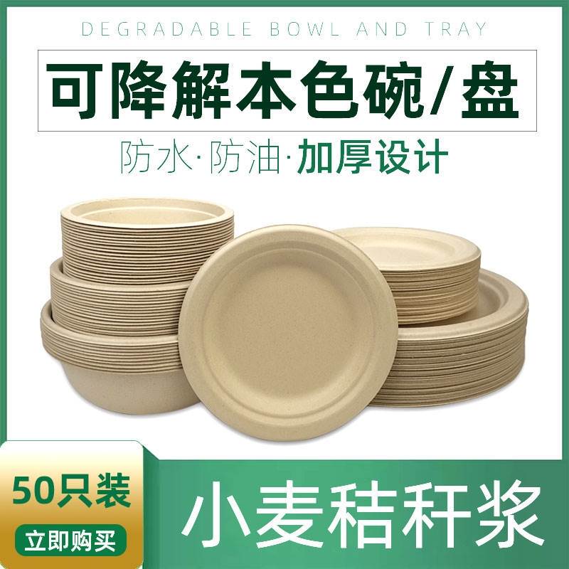 Biodegradable Disposable Plates Paper Plates Catering Food-Grade Kindergarten Drawing Plates Home Barbecue Tableware Dinner Plates