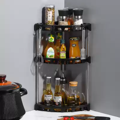 Kitchen shelf multi-layer seasoning seasoning rack tripod bathroom toilet storage layer shelf countertop floor corner rack