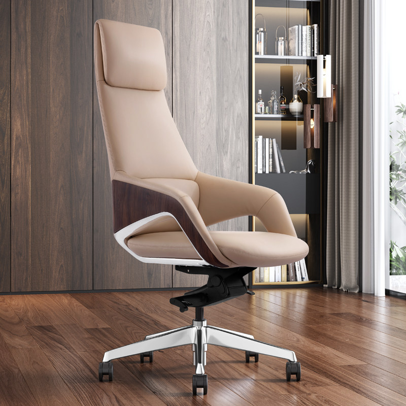 Fukai ergonomic chair light luxury boss chair office president swivel chair home computer chair leather office chair