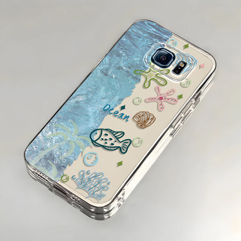 Suitable for Samsung S6 Phone Case Galaxy S6 Protective Cover Sm-G9200 New Model Shell Smg Silicone Soft Case Samsung Full Protection Anti-Drop Galaxy Cover for Men and Women Summer Wave Design Suitable for Samsung S6 Phone Case Galaxy S6 Protective Cover Sm-G9200 New Model Shell Smg Silicone Soft Case Samsung Full Protection Anti-Drop Galaxy Cover for Men and Women Summer Wave Design