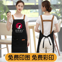 Apron 2021 new custom logo print character summer set to make waterproof oil proof workwear male and female water fruit shop
